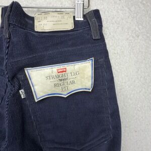 Vintage Levis 519 1517 Corduroy Pants Navy Blue Straight Regular Fit 29x32 USA